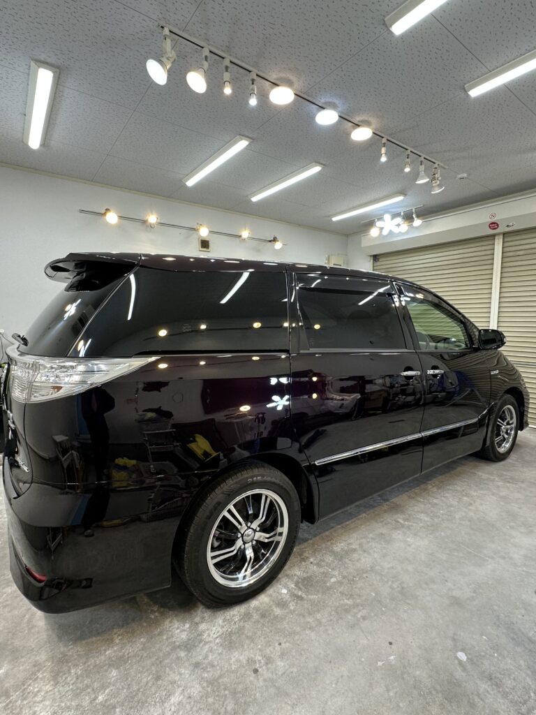 トヨタエスティマ 1工程研磨・セラミックコーティング施工後 群馬県伊勢崎市オートクリーンベース