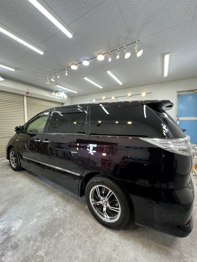 トヨタエスティマ 1工程研磨・セラミックコーティング施工後 群馬県伊勢崎市オートクリーンベース