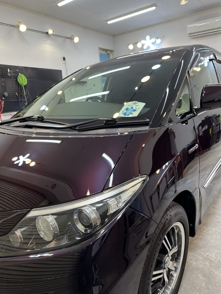 トヨタエスティマ 1工程研磨・セラミックコーティング施工後 群馬県伊勢崎市オートクリーンベース