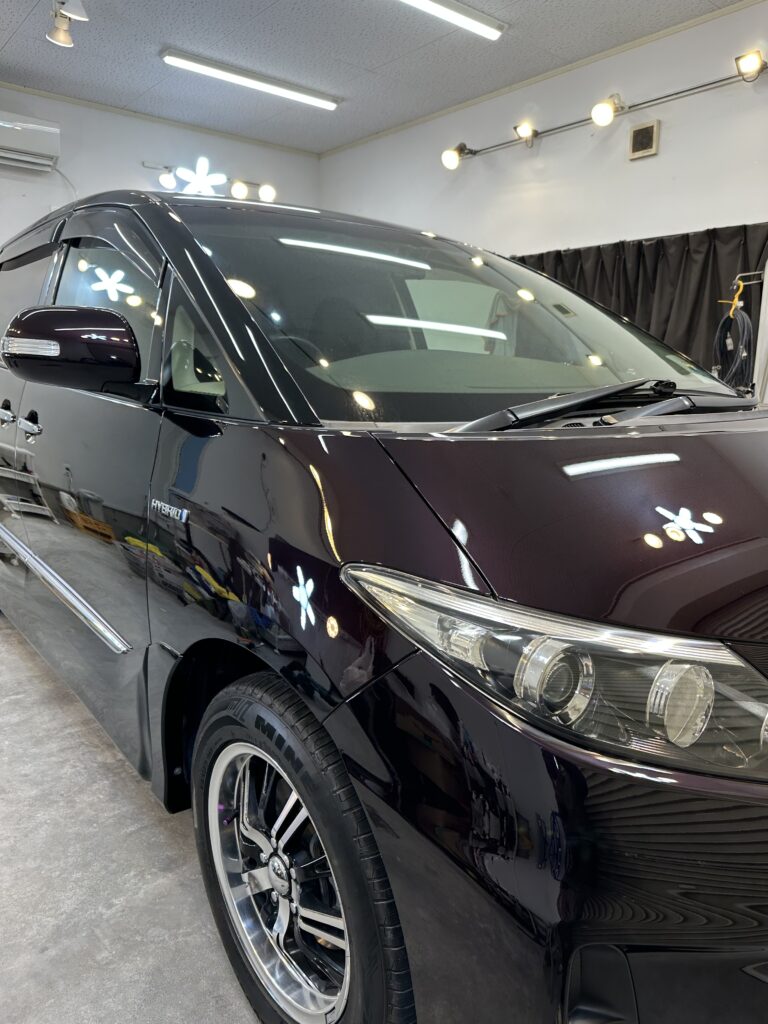トヨタエスティマ 1工程研磨・セラミックコーティング施工後 群馬県伊勢崎市オートクリーンベース
