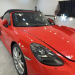 群馬県伊勢崎市｜ポルシェ718ボクスター（赤）のガラスコーティング施工後のボディ